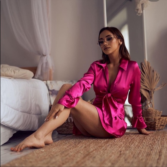 Zara SATIN EFFECT MINI DRESS - Picture 8 of 16